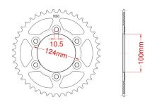 Achtertandwiel staal C45 versterkt 46 tanden