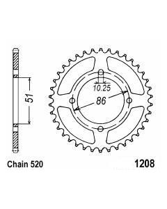 Achtertandwiel aluminium 46 tanden