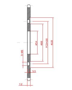 Achtertandwiel aluminium 41 tanden