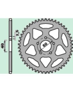 Achtertandwiel aluminium 55 tanden