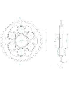 achtertandwielen aluminium 41 t