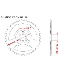 Achtertandwiel staal C45 versterkt 35 tanden