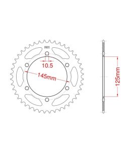 Achtertandwiel alu 48 tanden