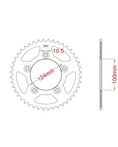 Achtertandwiel aluminium 46 tanden