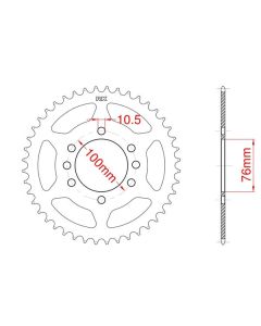 Achtertandwiel aluminium 48 tanden