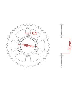 Achtertandwiel alu 43 tanden