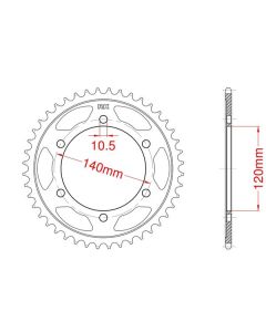 Achtertandwiel aluminium 46 tanden