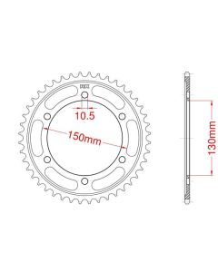 Achtertandwiel aluminium 47 tanden