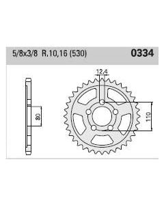 Achtertandwiel aluminium 44 dents