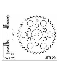 Achtertandwiel staal C45 versterkt 41 tanden