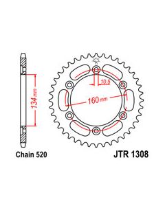 Achtertandwiel alu t 46 tanden niet std