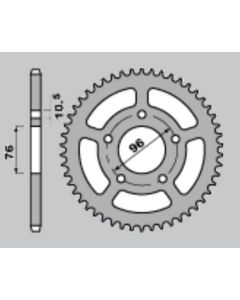 Achtertandwiel alu 43 tanden