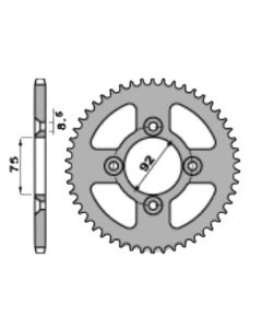 Achtertandwiel aluminium 43 tanden