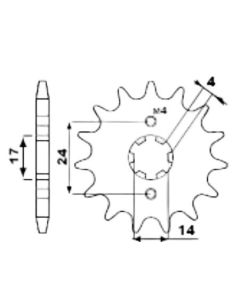 Voortandwiel 13 tanden