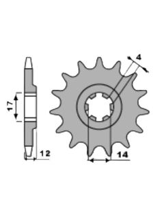 Voortandwiel 14 tanden