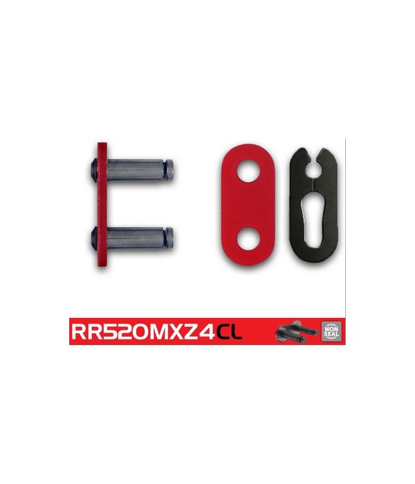Schakel met kettingslotje RK 520 MXZNR rood