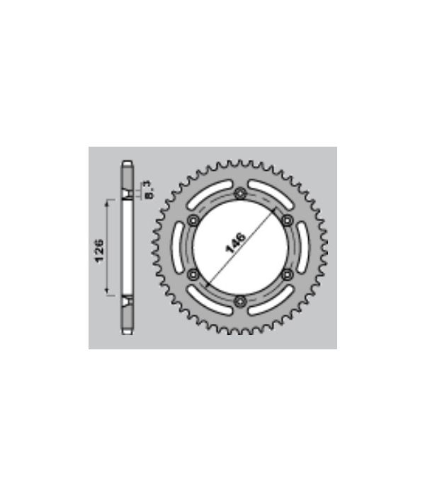 Achtertandwiel Alu 60 tanden