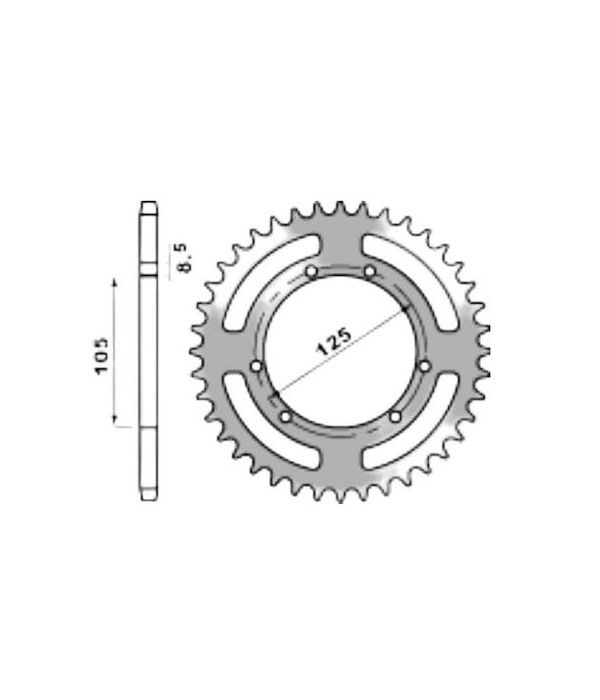 Achtertandwiel aluminium 41 tanden