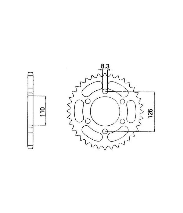 Achtertandwiel aluminium 56 tanden