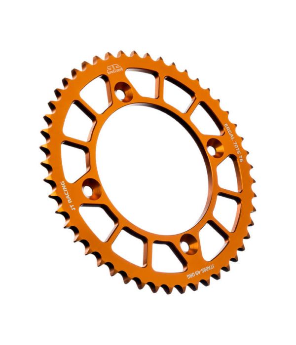 Achtertandwiel aluminium 50 tanden oranje