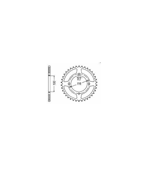 Achtertandwiel aluminium 69 tanden