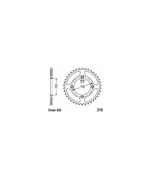 Achtertandwiel aluminium 52 tanden