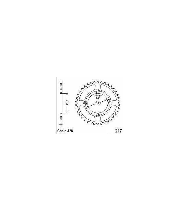 Achtertandwiel aluminium 56 tanden