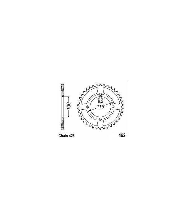 Achtertandwiel aluminium 54 tanden