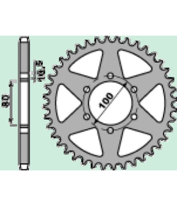Achtertandwiel alu 48t 520 6 gaten 80-100