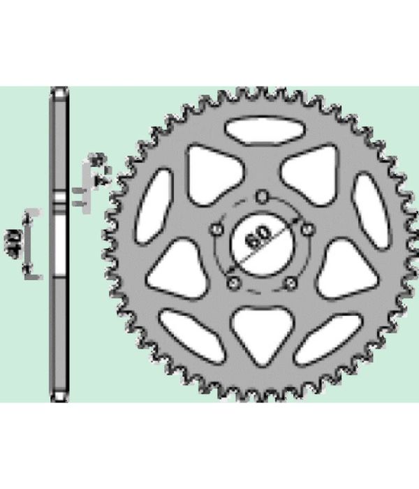 Achtertandwiel aluminium 55 tanden