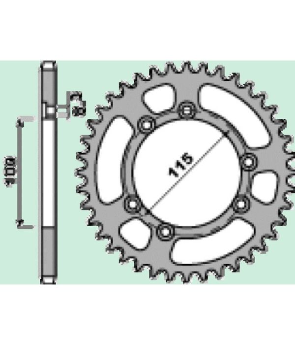 Achtertandwiel aluminium 49 tanden