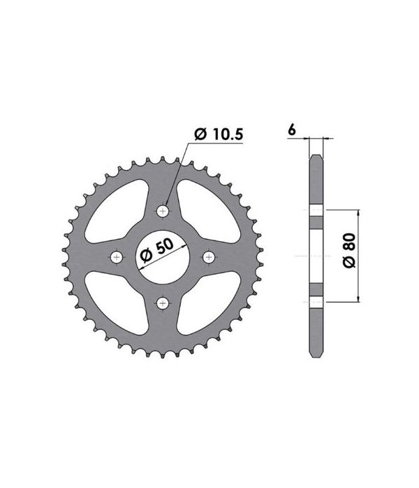 Achtertandwiel alu 26 tanden