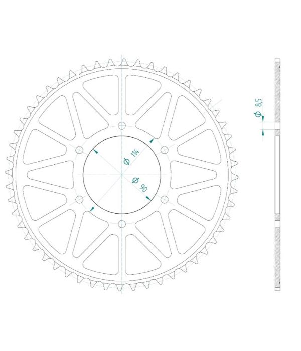 Couronne alu 52 dents