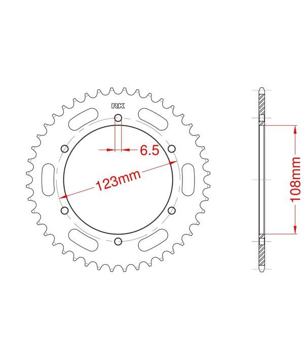 Achtertandwiel ALU 53 tanden