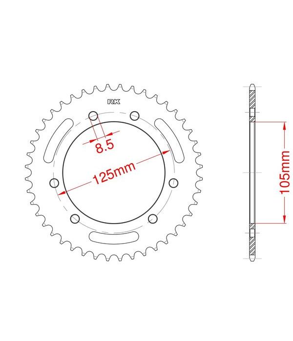 Achtertandwiel aluminium 48 tanden