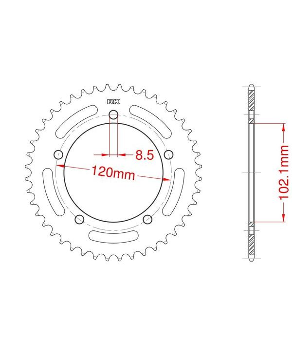 Achtertandwiel alu 50 tanden