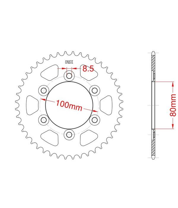 Achtertandwiel alu 52 tanden