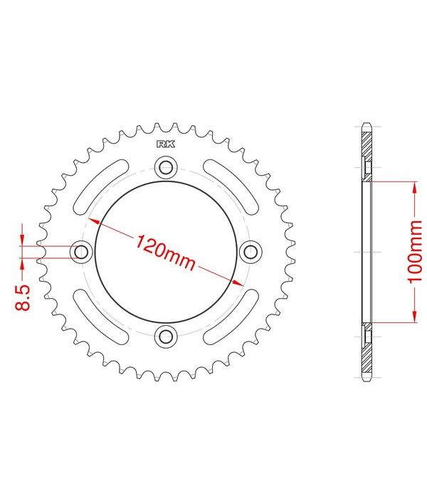 Achtertandwiel aluminium 46 tanden