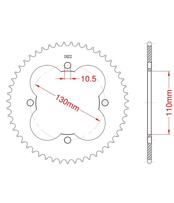Achtertandwiel alu 48 tanden