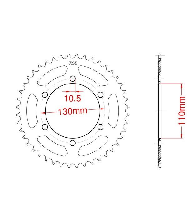Achtertandwiel alu 45 tanden