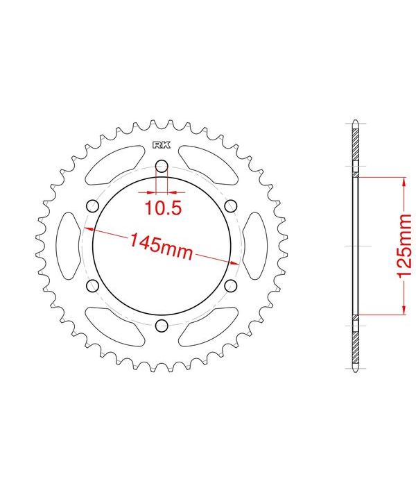Achtertandwiel alu 48 tanden