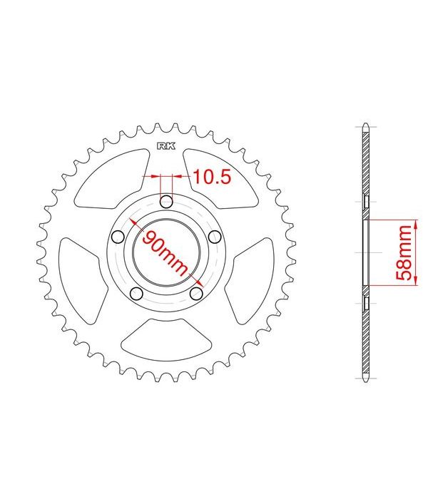 Achtertandwiel alu 35 tanden