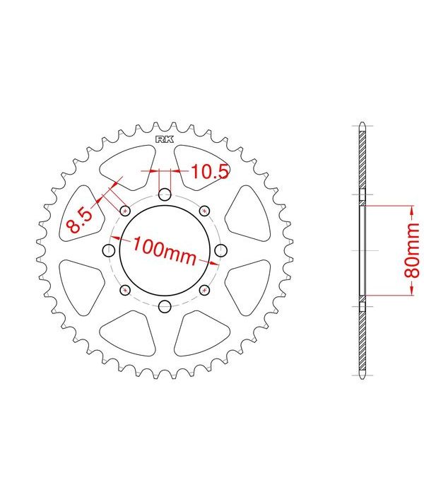 Achtertandwiel aluminium 48 tanden