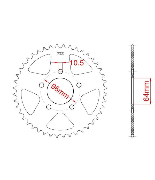 Achtertandwiel aluminium 52 tanden