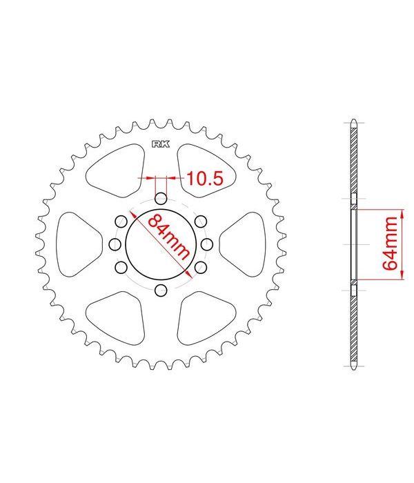 Achtertandwiel aluminium 36 tanden