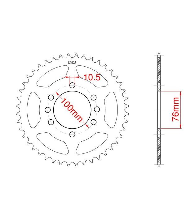 Achtertandwiel aluminium 48 tanden