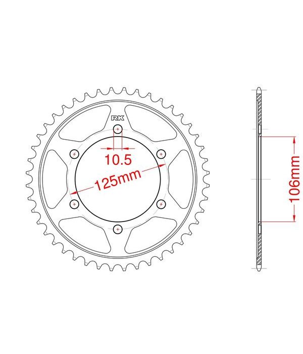 Achtertandwiel alu 46 tanden