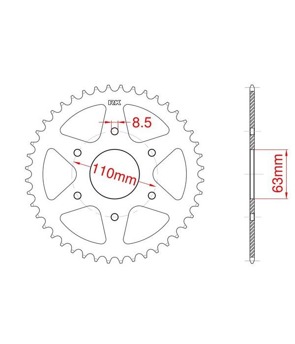 Achtertandwiel ALU 47 tanden