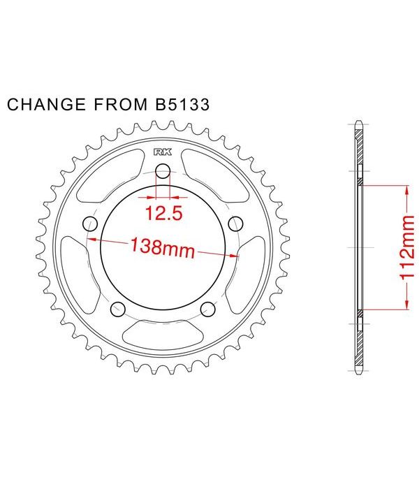 Achtertandwiel alu 45 tanden