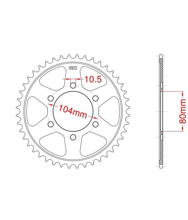 Achtertandwiel aluminium 41 tanden